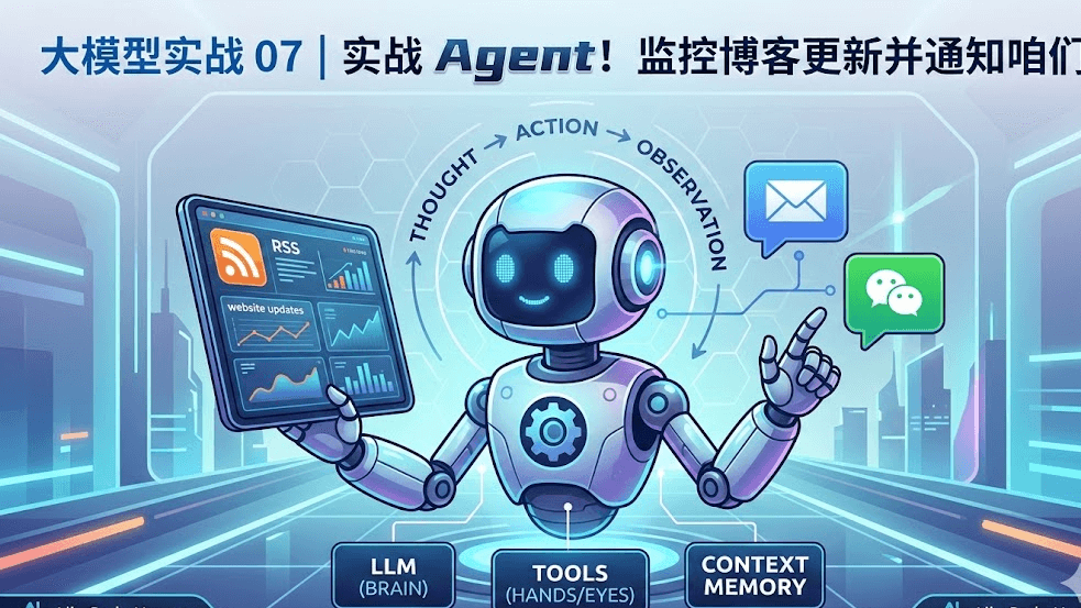 [大模型实战 07] 基于 LlamaIndex ReAct 框架手搓全自动博客监控 Agent